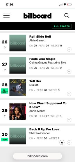 Screenshot from Billboard